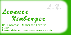 levente nimberger business card